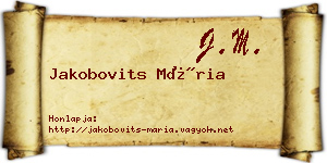 Jakobovits Mária névjegykártya